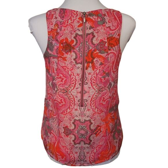 Cabi Pink & Gray Sleevless Zip Up Back Lined Boho Beachy Summer Groovy Top - XS - Picture 2 of 7